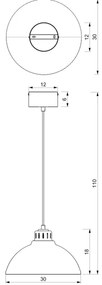 Lampadario a sospensione con filo SVEN 1xE27/15W/230V nero/oro