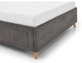 Letto da bambini color antracite imbottito con contenitore con rete inclusa 120x200 cm Cool – Meise Möbel