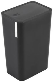Cestino bagno da 8 litri in plastica nera con coperchio Push