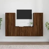 Set Mobili Porta TV 3 pz Rovere Marrone in Legno Multistratocod mxl 76858