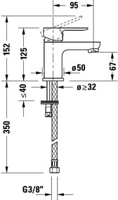 Duravit DC1013002046 - Miscelatore per lavabo D-CODE nero opaco