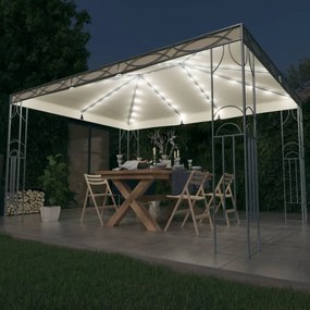 Gazebo Con Stringa Di Luci Led 400x300 Cm Crema /