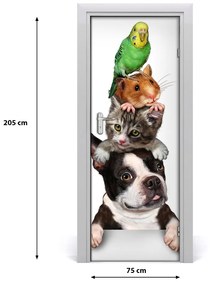Adesivo per porta interna Animali domestici 75x205 cm