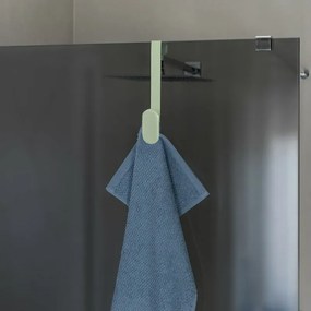 Gancio bagno singolo in acciaio e plastica verde rettangolare Fiore