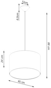 Sollux SL.1404 - Lampadario a sospensione con filo NOVA 1xE27/15W/230V diametro 40 cm bianco