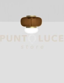 Faro  lampada da soffitto p terra bruciata bianco ottone verniciato...