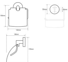 Porta carta igienica in ottone argentato X-Round - Sapho