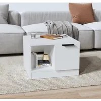 Tavolino da Salotto Bianco 50x50x36 cm in Legno Multistrato 811340