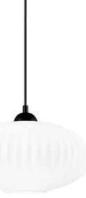 Lampadario a sospensione con filo HARMA 1xE27/15W/230V diametro 30 cm bianco/nero