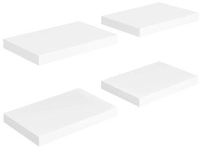 Scaffali a parete 4 pz bianco 40x23x3,8 cm in mdf