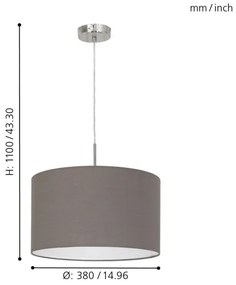 Eglo 31574 Lampadario a cavo PASTERI E27/60W/230V