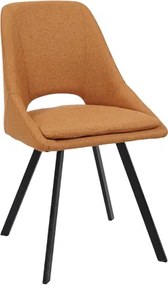 Sedia da cucina in tessuto Arancio e cuscino sfoderabile LINDA