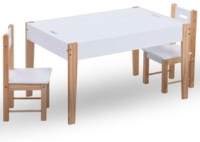 Set sedie e tavolo lavagna per bambini 3 pz nero e bianco