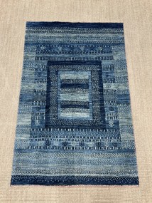 Loribaft Tappeto 80x120 Blu (Iran) Annodato A Mano