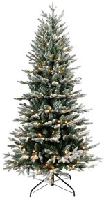 Albero di Natale artificiale innevato John snow verde con illuminazione H 180 cm