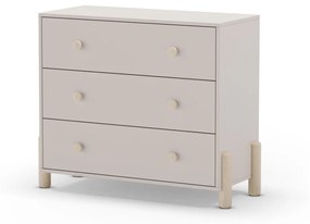 Cassettiera bassa per bambini in legno di pino color crema 90x80 cm Enola - Marckeric