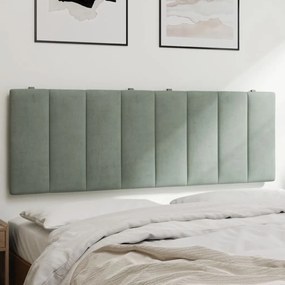 Cuscino Testiera Grigio Chiaro 140 Cm İn Velluto /