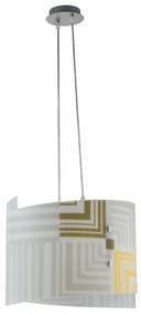 Lampadario Neoclassico Seventy cromo paralume bianco 2x E27 LUCE AMBIENTE DESIGN
