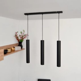 LED Lampadario a sospensione con filo TUBA 3xGU10/4,8W/230V nero