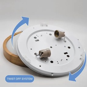 Brilagi-LED RGBW Plafoniera dimmerabile CARVALHO SLIM 2xE27/15W/230V Wi-Fi rovere Ø 37 cm