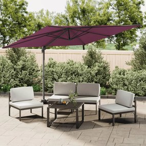 Ombrellone A Sbalzo Led Bordeaux 400x300 Cm /