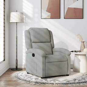 Poltrona Reclinabile Grigio Chiaro İn Velluto /
