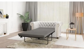 Divano letto bianco in similpelle 148 cm York - Ropez