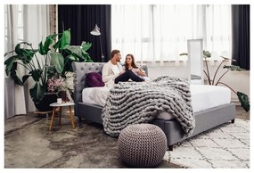 Poggiapiedi grigio con rivestimento in lavorato a maglia Jagger – Bonami Essentials