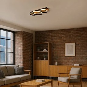 Plafoniera LED ROWENA LED/18W/230V nera/marrone