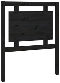 Testiera per letto nera 80,5x4x100 cm legno massello di pino