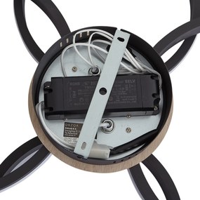 Plafoniera in legno con LED dimmerabile a 3 livelli 4 luci - Navara