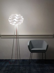 Lampada Da Terra Con Treppiede 1 Luce Cloud In Polilux Bianco Made In Italy