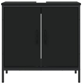 Mobile lavabo bagno nero 60x30x60 cm in legno multistrato