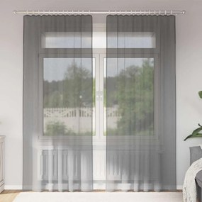 Tende İn Voile Con Passanti 2 Pz Grigio Scuro 140x225 Cm /