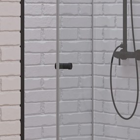 Porta doccia a libro 70 cm colore nero altezza 200h | KAM-KS700N - KAMALU