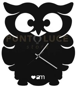 Orologio da parete di design gufino nero