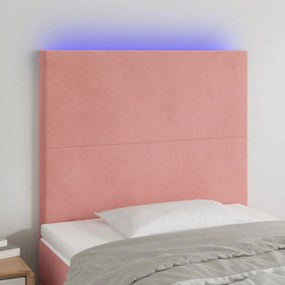 Testiera A Led Rosa 100x5x118/128 Cm İn Velluto /