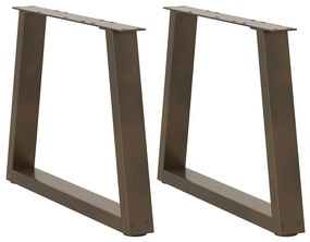 Gambe Per Tavolo Da Pranzo A V 2 Pz Nero 70x(42-43,3)cm Acciaio /