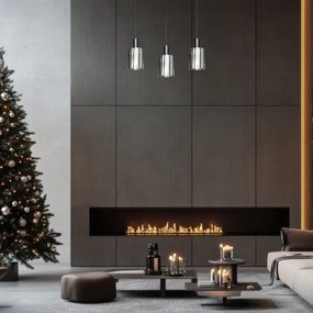 Lampadario a sospensione con filo ARCADIA 3xE27/60W/230V nero/fumé