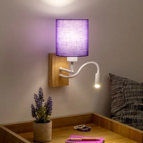 Brilagi - Applique a LED NUBILA WOOD 1xE27/25W/230V + LED/3W quercia/viola