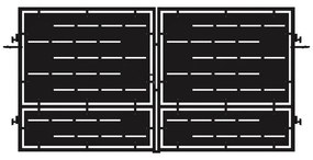 Cancello manuale con serratura manuale Privacy in ferro, apertura centrale, L 358.5 x H 180 cm, di colore nero