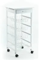 Carrello Cucina Calgary 4 Cesti Mdf Bianco 37X37X80 Cm