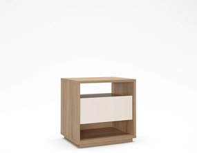 Comodino color crema/di colore naturale con effetto rovere Dennis – Marckeric