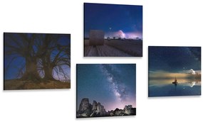 Set di quadri – Natura notturna misteriosa