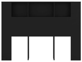 Testiera con scomparti nera 140x18,5x104,5 cm