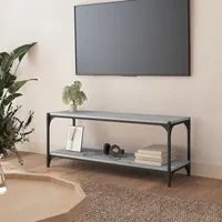 Mobile TV Grigio Sonoma 100x33x41cm Legno Multistrato e Acciaio 819350