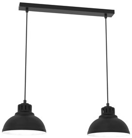 Lampadario a sospensione con filo SVEN 2xE27/15W/230V nero