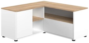 Tavolo TV in rovere decorato in bianco e naturale 90x45 cm Angle - TemaHome