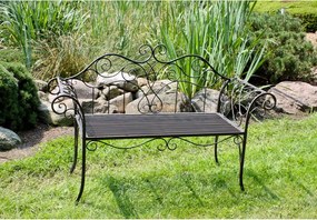 Panchina da giardino in metallo nero e marrone Selene - Garden Pleasure