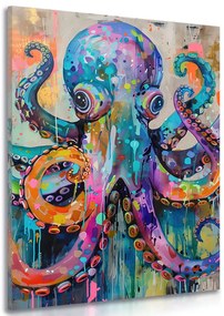 Quadro su tela – Polpo con imitazione di pittura